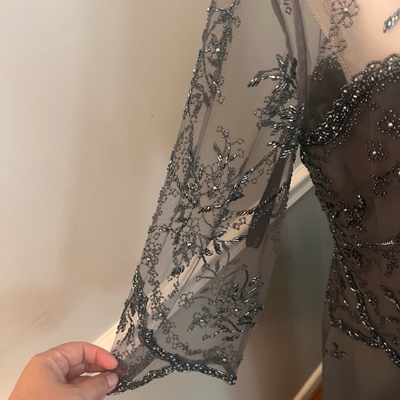 Jovani Embellished Mother of the Bride Dress – Charcoal Gray – Size 16 - Picture 3 of 9